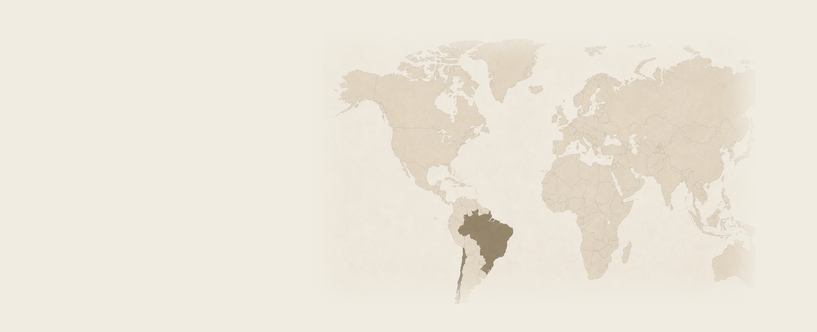 Mapa mundial editorial con Chile y Brasil destacados